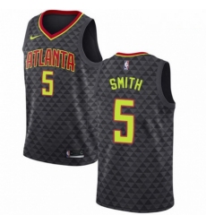 Mens Nike Atlanta Hawks 5 Josh Smith Authentic Black Road NBA Jersey Icon Edition