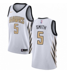 Mens Nike Atlanta Hawks 5 Josh Smith Swingman White NBA Jersey City Edition