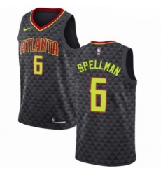 Mens Nike Atlanta Hawks 6 Omari Spellman Swingman Black NBA Jersey Icon Edition 