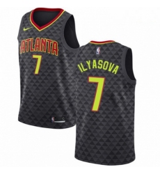 Mens Nike Atlanta Hawks 7 Ersan Ilyasova Swingman Black Road NBA Jersey Icon Edition 
