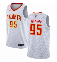 Mens Nike Atlanta Hawks 95 DeAndre Bembry Authentic White NBA Jersey Association Edition
