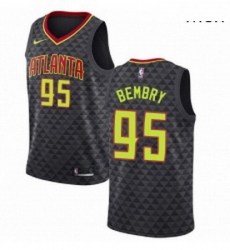 Mens Nike Atlanta Hawks 95 DeAndre Bembry Swingman Black Road NBA Jersey Icon Edition