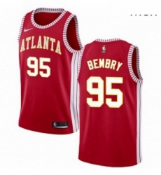 Mens Nike Atlanta Hawks 95 DeAndre Bembry Swingman Red NBA Jersey Statement Edition