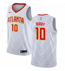 Womens Nike Atlanta Hawks 10 Mike Bibby Swingman White NBA Jersey Association Edition