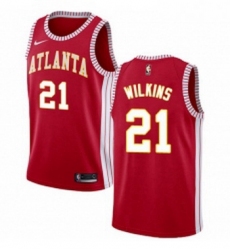 Womens Nike Atlanta Hawks 21 Dominique Wilkins Authentic Red NBA Jersey Statement Edition