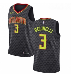 Womens Nike Atlanta Hawks 3 Marco Belinelli Authentic Black Road NBA Jersey Icon Edition 