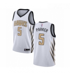 Youth Atlanta Hawks 5 Jabari Parker Swingman White Basketball Jersey City Edition 