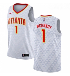 Youth Nike Atlanta Hawks 1 Tracy Mcgrady Swingman White NBA Jersey Association Edition