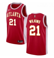 Youth Nike Atlanta Hawks 21 Dominique Wilkins Authentic Red NBA Jersey Statement Edition