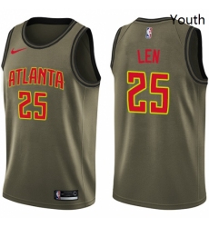 Youth Nike Atlanta Hawks 25 Alex Len Swingman Green Salute to Service NBA Jersey 
