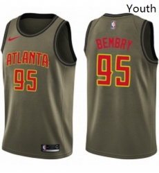 Youth Nike Atlanta Hawks 95 DeAndre Bembry Swingman Green Salute to Service NBA Jersey