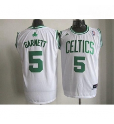 Celtics 5 Kevin Garnett Stitched White NBA Jersey