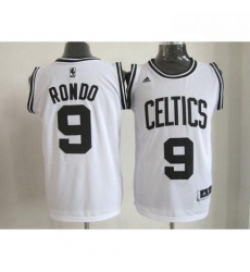 Celtics 9 Rajon Rondo WhiteBlack No Stitched NBA Jersey 