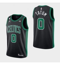 Men Boston Celtics 0 Jayson Tatum Black No 6 Patch Stitched Basketball Jersey