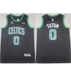 Men Boston Celtics 0 Jayson Tatum Black Stitched Basketball Jersey