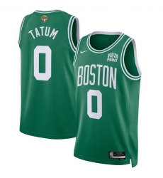Men Boston Celtics 0 Jayson Tatum Kelly Green 2024 Finals Icon Edition Stitched Basketball Jersey