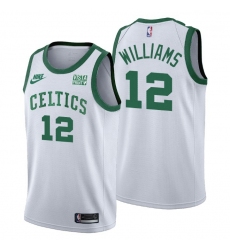 Men Boston Celtics 12 Grant Williams Men Nike Releases Classic Edition NBA 75th Anniversary Jersey White