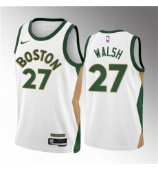Men Boston Celtics 27 Jordan Walsh White 2023 24 City Edition Stitched Basketball Jersey