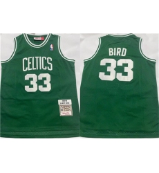 Men Boston Celtics 33 Larry Bird 1995 96 Green Throwback Stitched Jersey