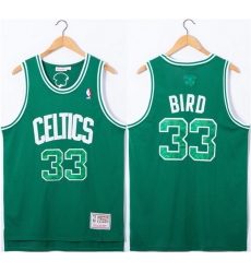 Men Boston Celtics 33 Larry Bird Green Throwback Basketball Jersey