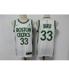 Men Boston Celtics 33 Larry Bird White 2021 Nike City Edition Swingman Stitched NBA Jersey With The Sponsor Logo
