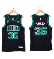 Men Boston Celtics 36 Marcus Smart Black No 6 Patch Stitched Basketball Jersey