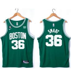 Men Boston Celtics 36 Marcus Smart Green No 6 Patch Stitched Basketball Jersey