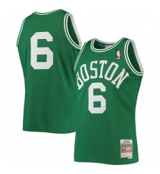 Men Boston Celtics 6 Bill Russell 1962 63 Mitchell Ness Green Swingman Stitched Jersey