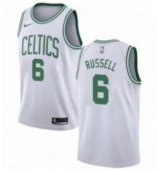 Men Boston Celtics 6 Bill Russell White Stitched Basketball Jersey