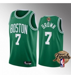 Men Boston Celtics 7 Jaylen Brown 2022 Green NBA Finals Stitched Jersey