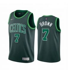 Men Boston Celtics 7 Jaylen Brown Green NBA Swingman 2020 21 Earned Edition Jersey