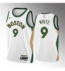 Men Boston Celtics 9 Derrick White White 2023 24 City Edition Stitched Basketball Jersey