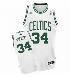 Mens Adidas Boston Celtics 34 Paul Pierce Swingman White Home NBA Jersey 