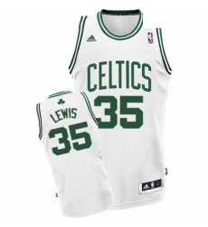 Mens Adidas Boston Celtics 35 Reggie Lewis Swingman White Home NBA Jersey 