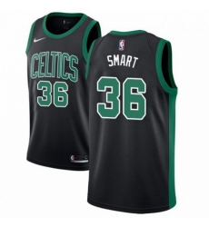 Mens Adidas Boston Celtics 36 Marcus Smart Authentic Black NBA Jersey Statement Edition