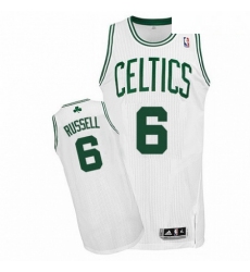 Mens Adidas Boston Celtics 6 Bill Russell Authentic White Home NBA Jersey