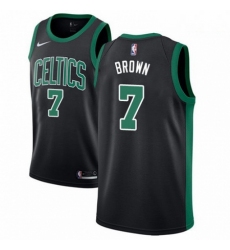 Mens Adidas Boston Celtics 7 Jaylen Brown Authentic Black NBA Jersey Statement Edition