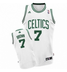 Mens Adidas Boston Celtics 7 Jaylen Brown Swingman White Home NBA Jersey