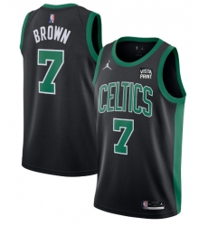 Men's Boston Celtics #7 Jaylen Brown 75th Anniversary Black Stitched Basketball Jersey