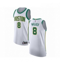 Mens Boston Celtics 8 Kemba Walker Authentic White Basketball Jersey City Edition 