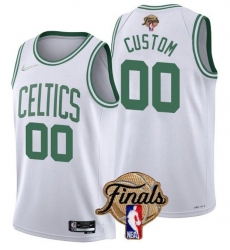 Men's Boston Celtics Active Player Custom 2022 White NBA Finals Stitched Jersey