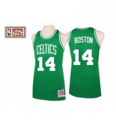Mens Mitchell and Ness Boston Celtics 14 Bob Cousy Swingman Green Throwback NBA Jersey