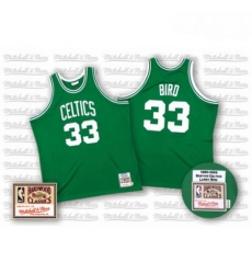 Mens Mitchell and Ness Boston Celtics 33 Larry Bird Swingman Green Throwback NBA Jersey