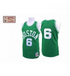 Mens Mitchell and Ness Boston Celtics 6 Bill Russell Swingman Green Throwback NBA Jersey