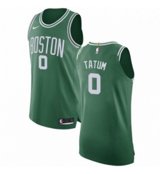 Mens Nike Boston Celtics 0 Jayson Tatum Authentic GreenWhite No Road NBA Jersey Icon Edition 