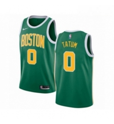 Mens Nike Boston Celtics 0 Jayson Tatum Green Swingman Jersey Earned Edition 