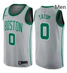 Mens Nike Boston Celtics 0 Jayson Tatum Swingman Gray NBA Jersey City Edition 
