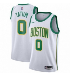 Mens Nike Boston Celtics 0 Jayson Tatum Swingman White NBA Jersey City Edition 