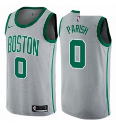 Mens Nike Boston Celtics 0 Robert Parish Swingman Gray NBA Jersey City Edition 