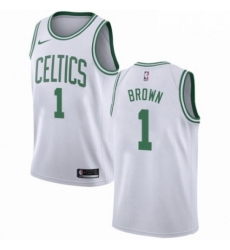 Mens Nike Boston Celtics 1 Walter Brown Authentic White NBA Jersey Association Edition